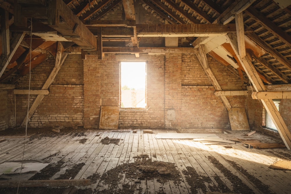 Image of an Empty Attic After Haul Brothers Clean Out